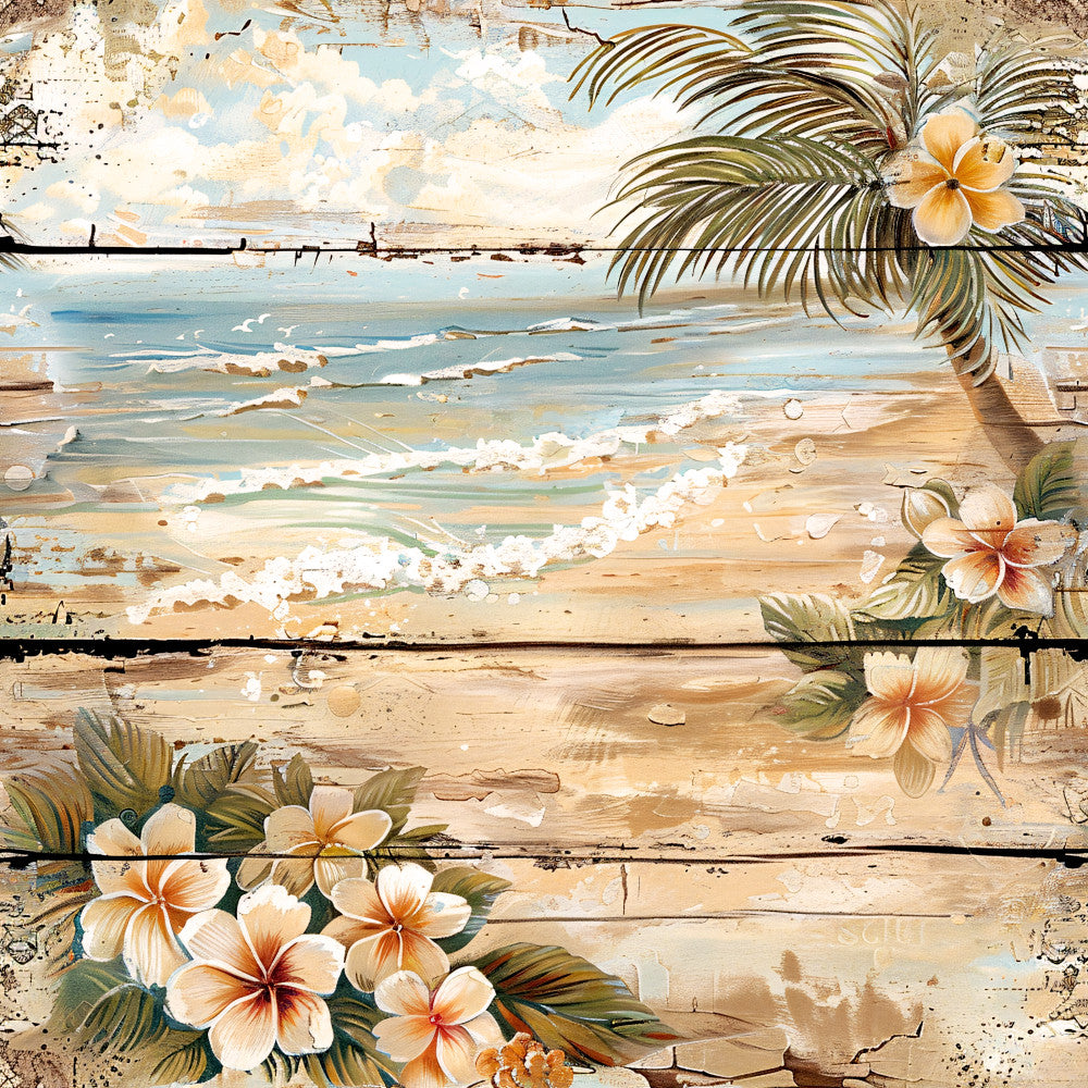 Tropical Beach Scenes Fabric Panel 11 QuiltingFabricPanels