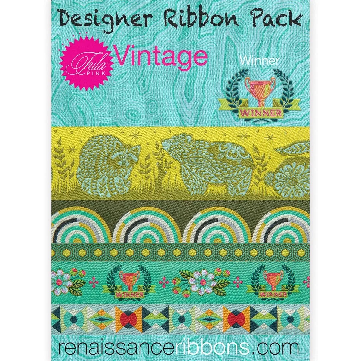 Tula Pink Vintage Winner Designer Ribbon Pack Checker Distributor
