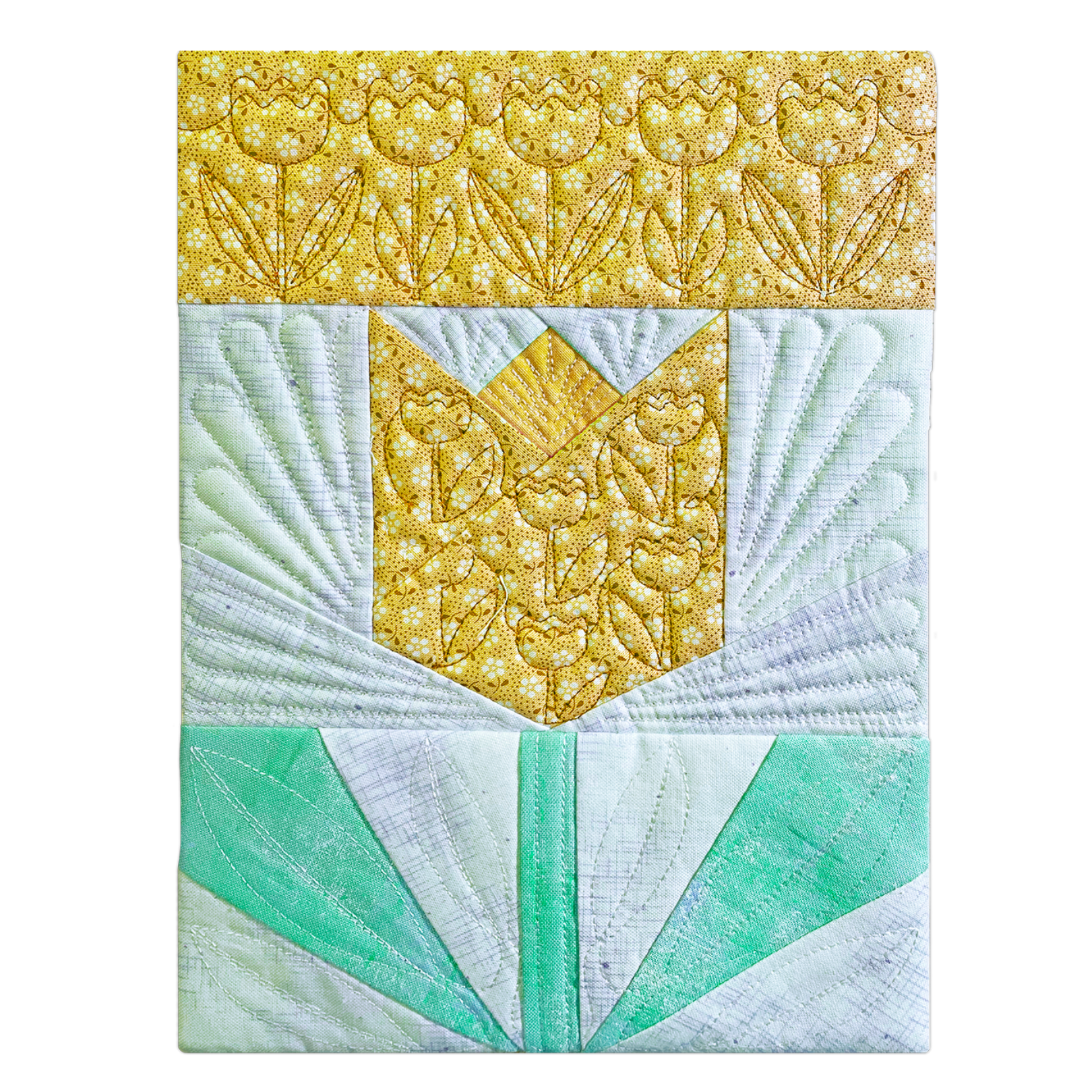 Tulip Mini Quilt Banners In the Hoop Machine Embroidery Design Set Pickle Pie Designs