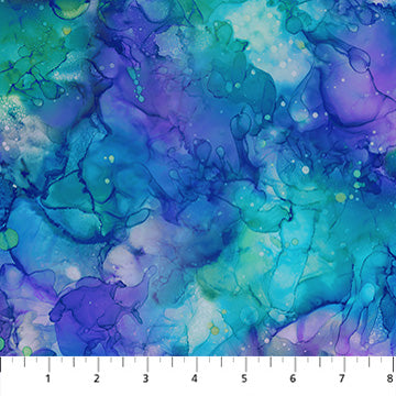 Turq Multi Multi Texture Coral Reef 44"/45" Cotton Fabric Per Yard