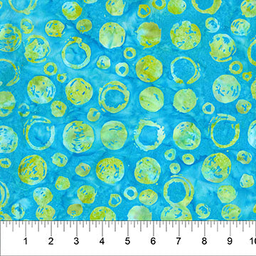 Turquoise Bubble Celebration Cotton 44/45 Fabric Per Yard