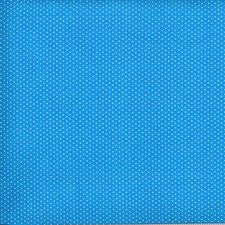 Turquoise Pin Dot 45" Wide Cotton Fabric Per Yard