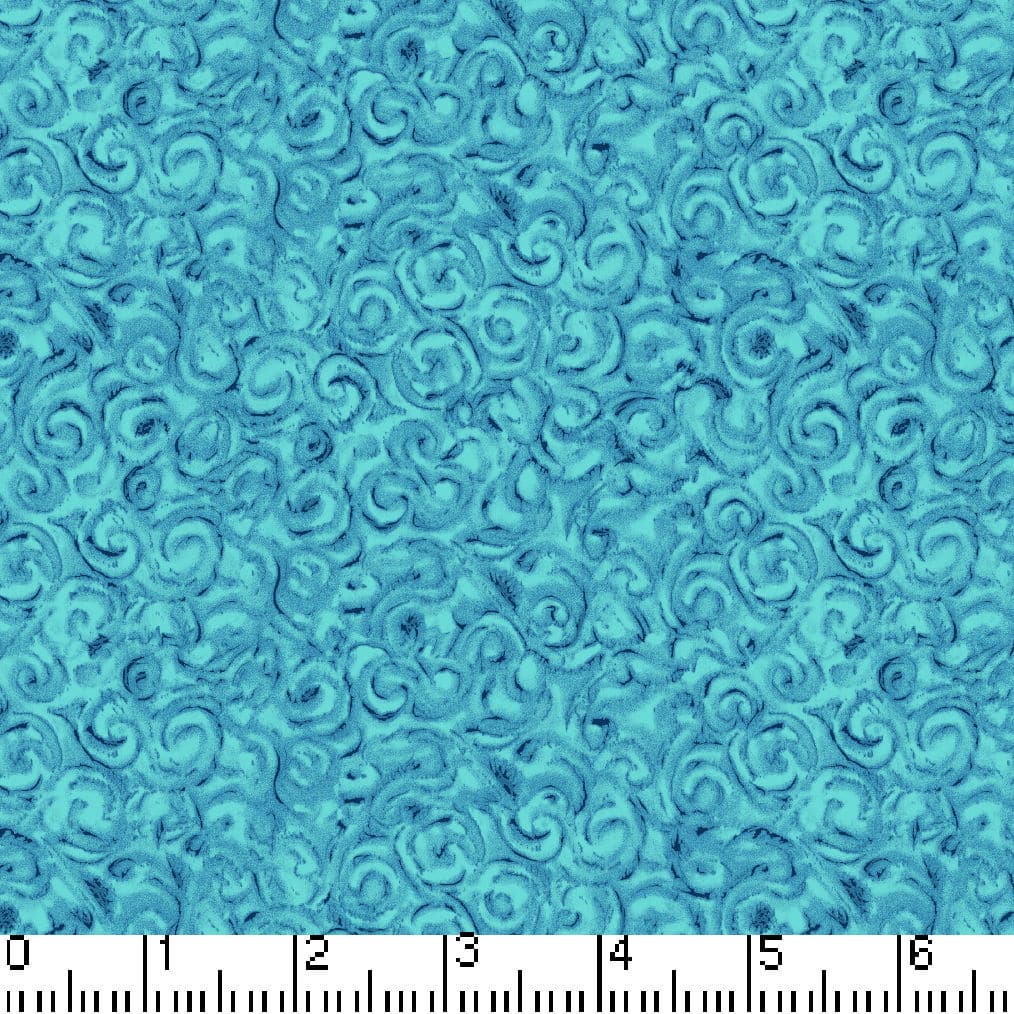 Turquoise Twister 45" Wide Cotton Fabric Per Yard
