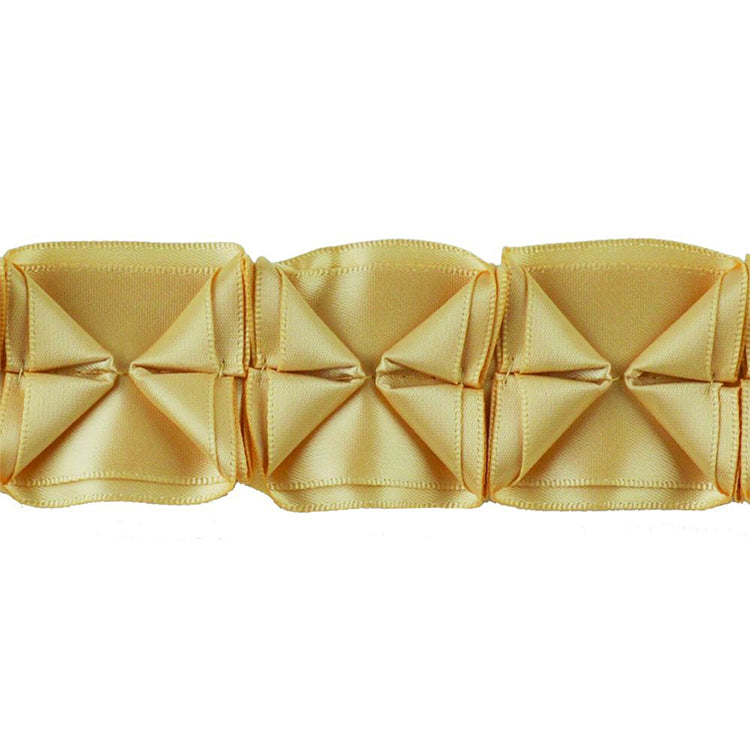 Two Tone Box Pleated Ribbon, 1.5" X 5 Yards - Geometric Decorative Sewing Trim