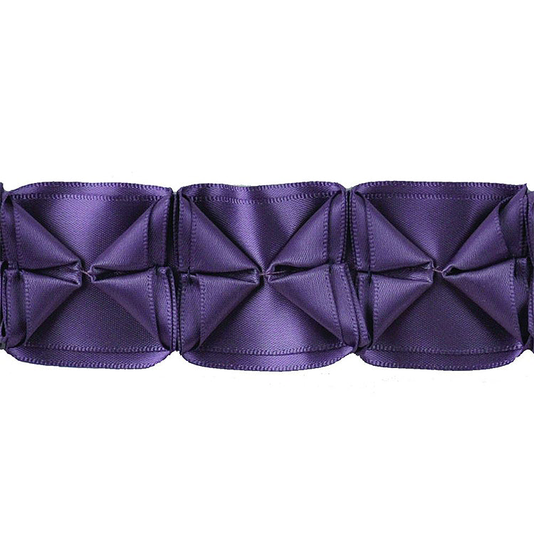 Two Tone Box Pleated Ribbon, 1.5" X 5 Yards - Geometric Decorative Sewing Trim