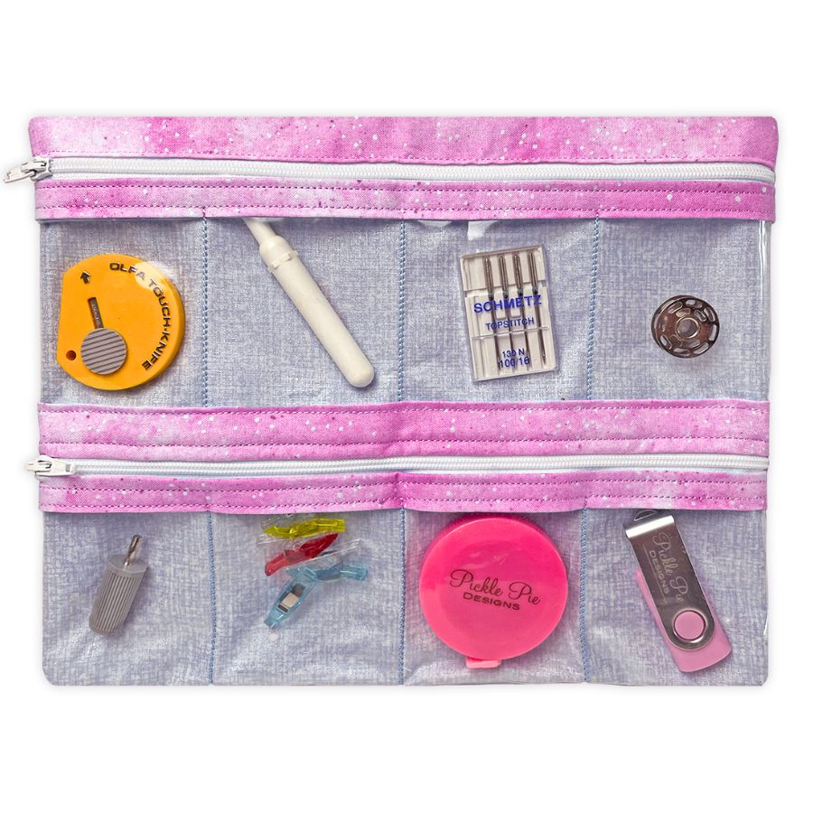 Double Zip USB + Gadget Cases In the Hoop Embroidery Designs Pickle Pie Designs
