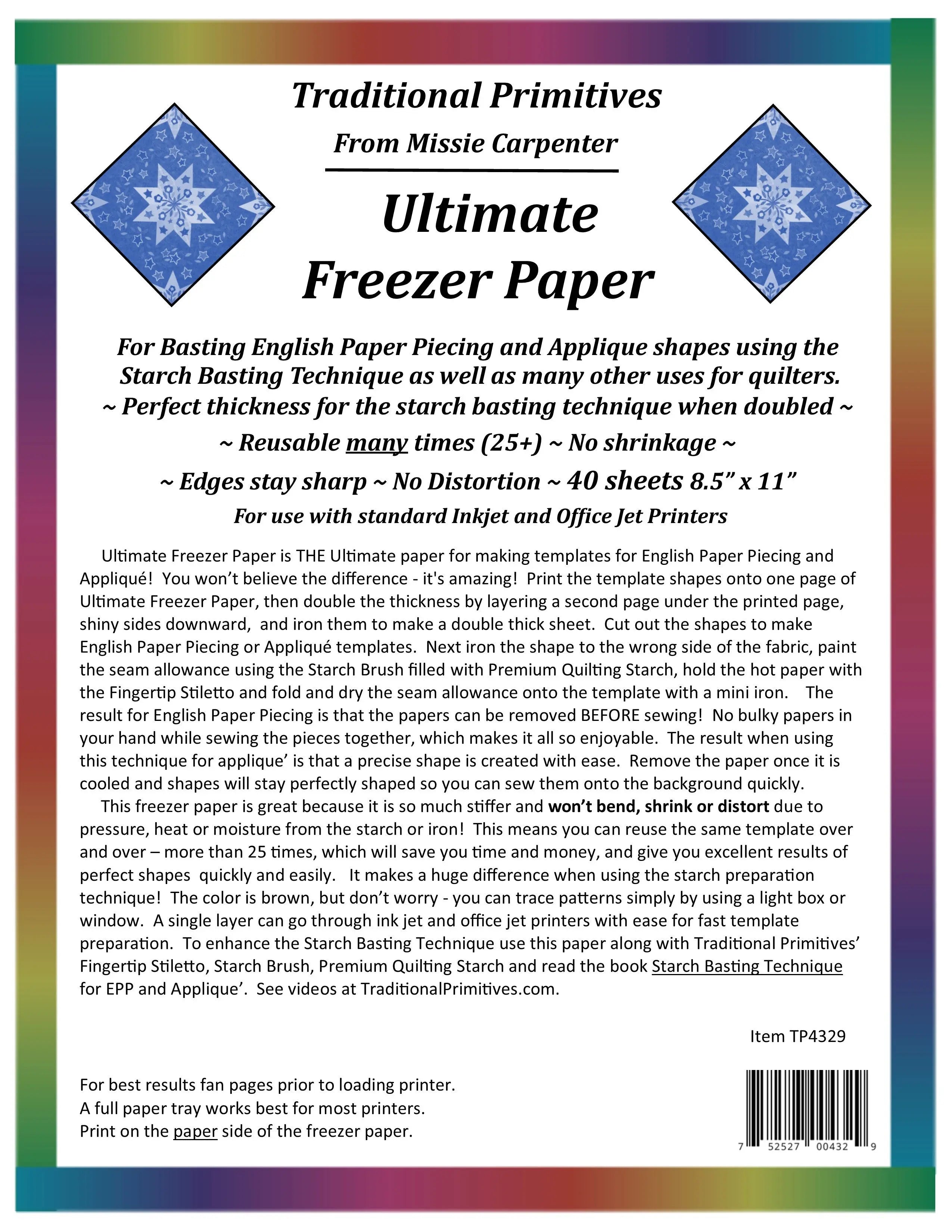 Ultimate Freezer Paper 40ct - Linda's Electric Quilters
