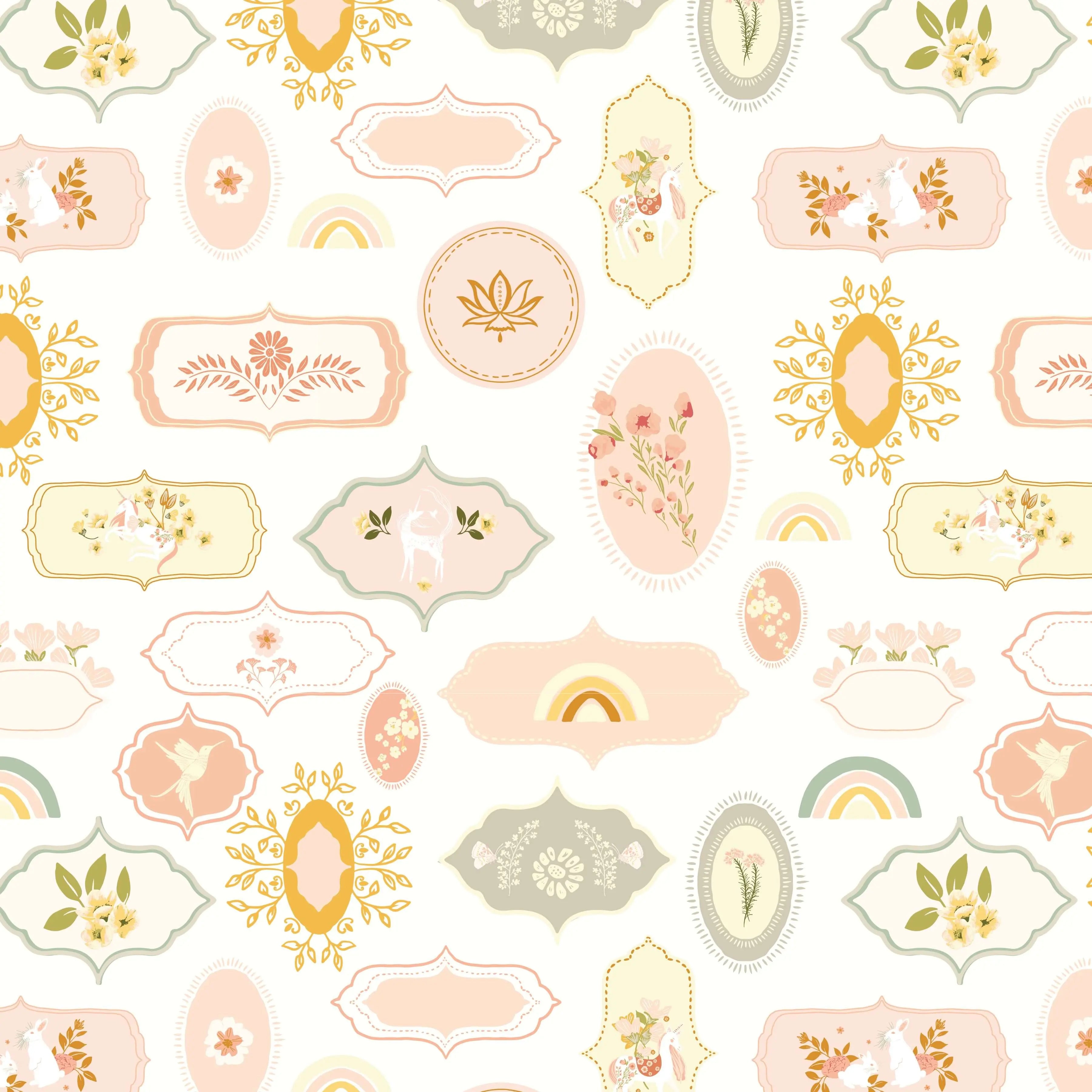 Unicorn Dreams - Mystical Labels - White 44" / 45" Fabric Per Yard The Fabric Company