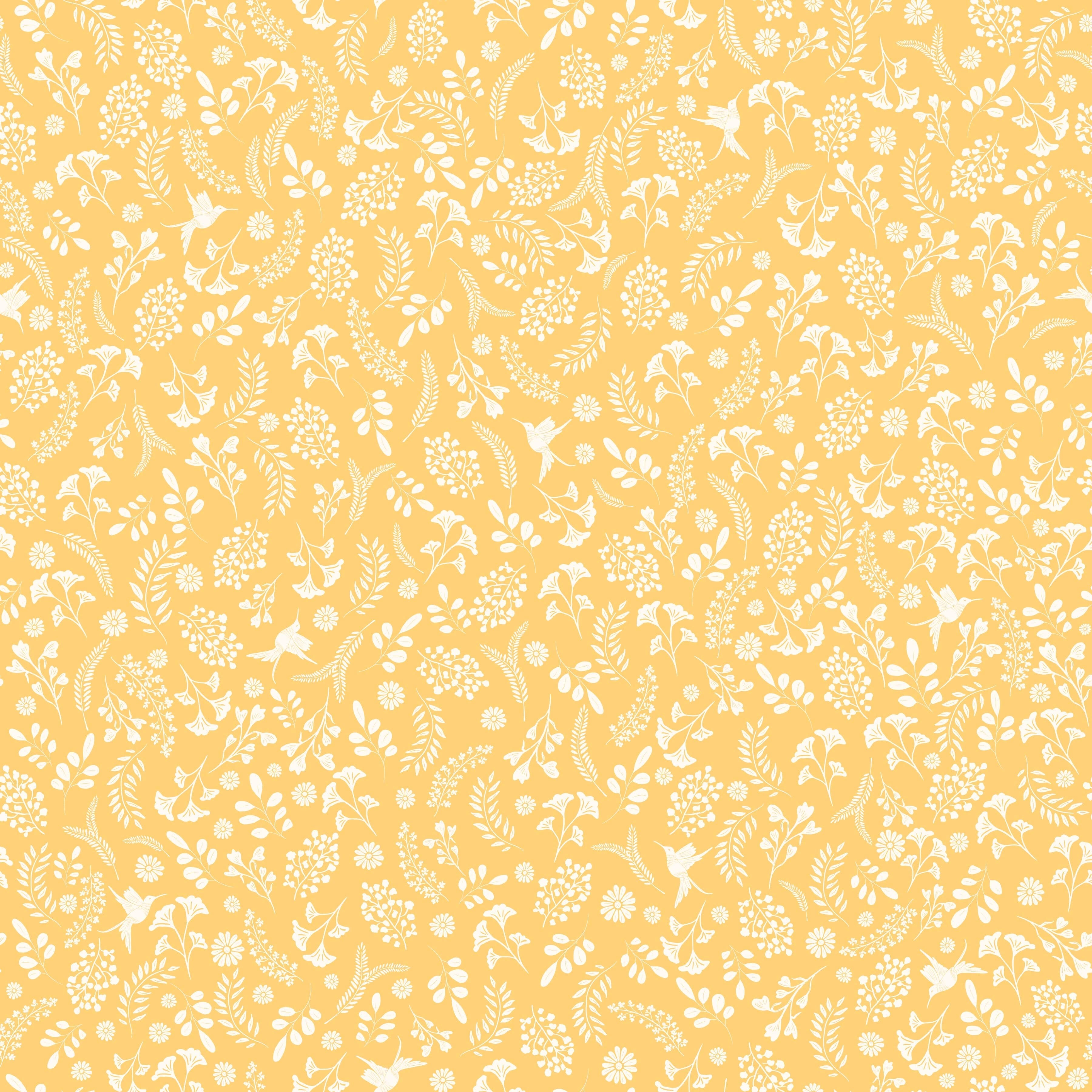 Unicorn Dreams Whimsical quilting fabric in sunshine yellow by Poppie Cotton, unicorn print on yellow cotton, sold by the yard