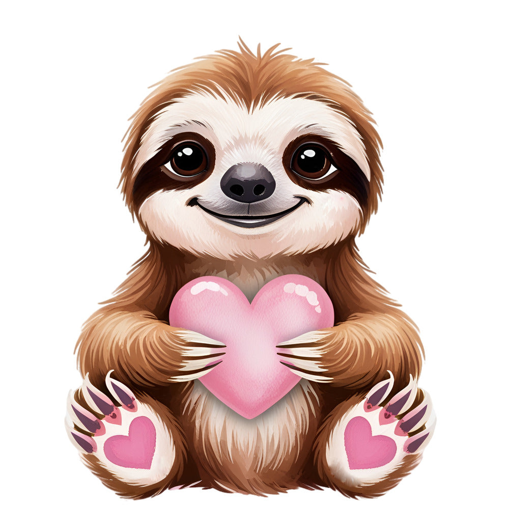 Valentine Tropical Sloth Fabric Panel