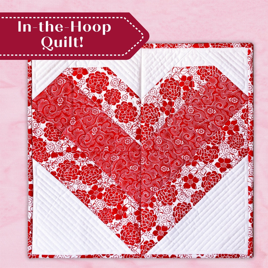 Sweetie Pie Valentine Quilt In-the-Hoop Machine Embroidery Set Pickle Pie Designs