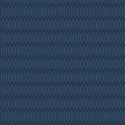 Veranda - Geo - Dark Blue 44" / 45" Fabric Per Yard The Fabric Company