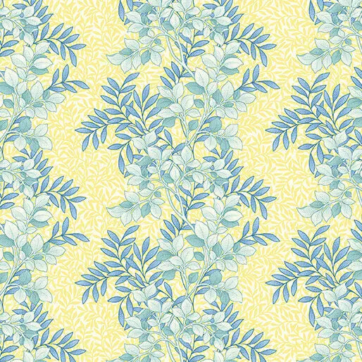 Veranda - Leaves - Yellow 44" / 45" Fabric Per Yard The Fabric Company