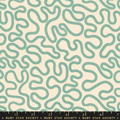 Verbena Meander Green Geometric Lines 43"/44" Fabric Per Yard Moda Fabrics & Supplies