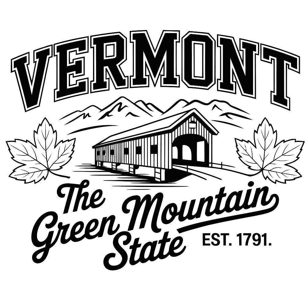 Vermont Black and White Fabric Panel