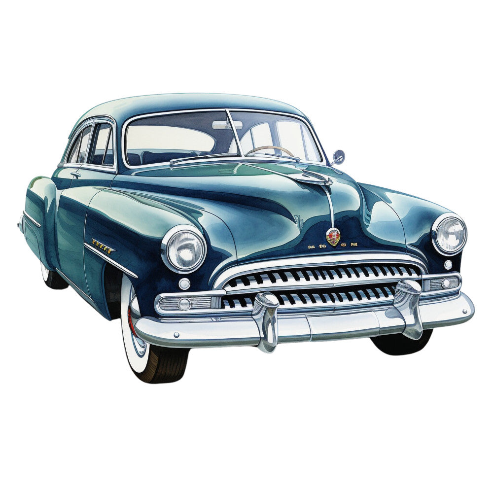Vintage Cars Fabric Panel 19 QuiltingFabricPanels