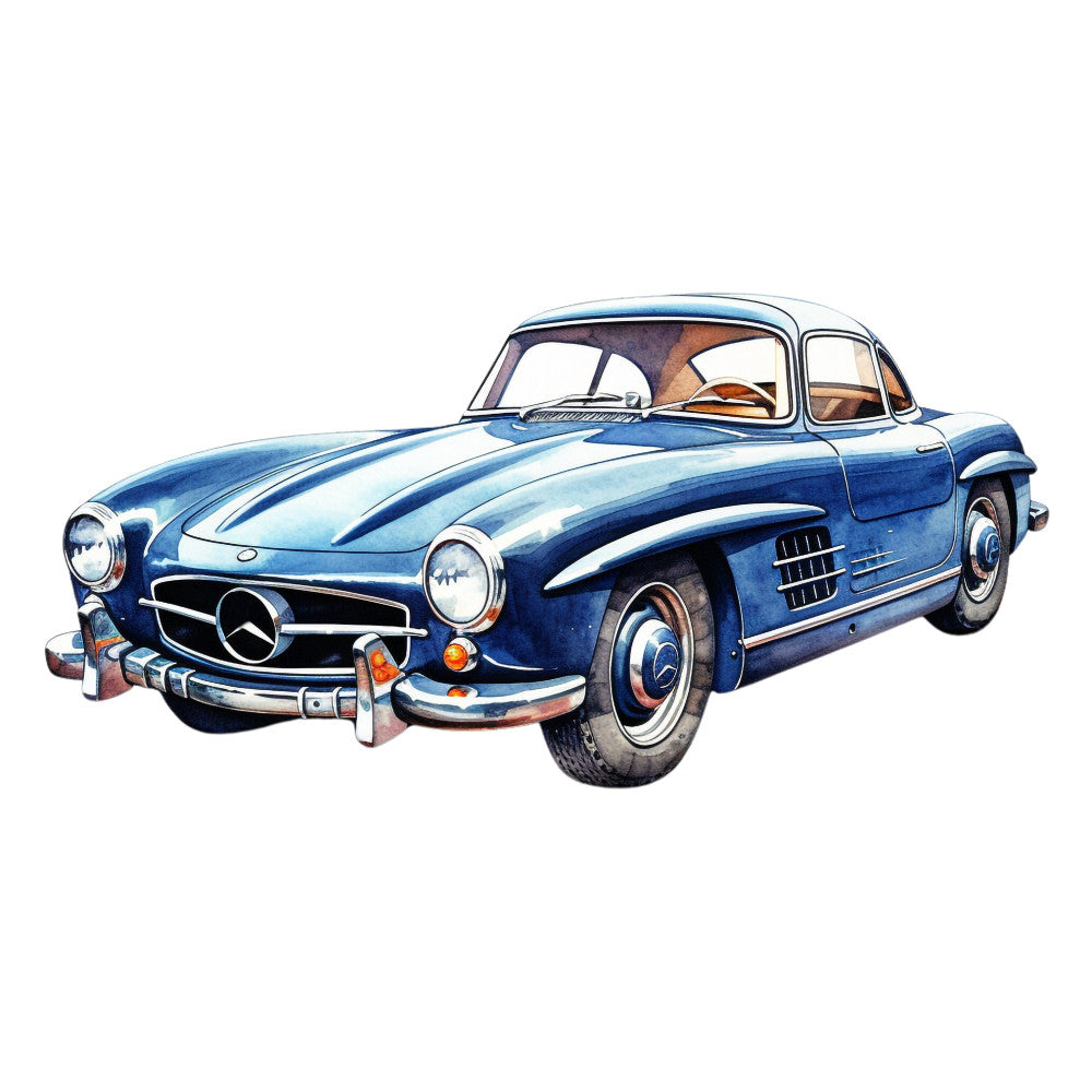 Vintage Cars Fabric Panel 3 QuiltingFabricPanels