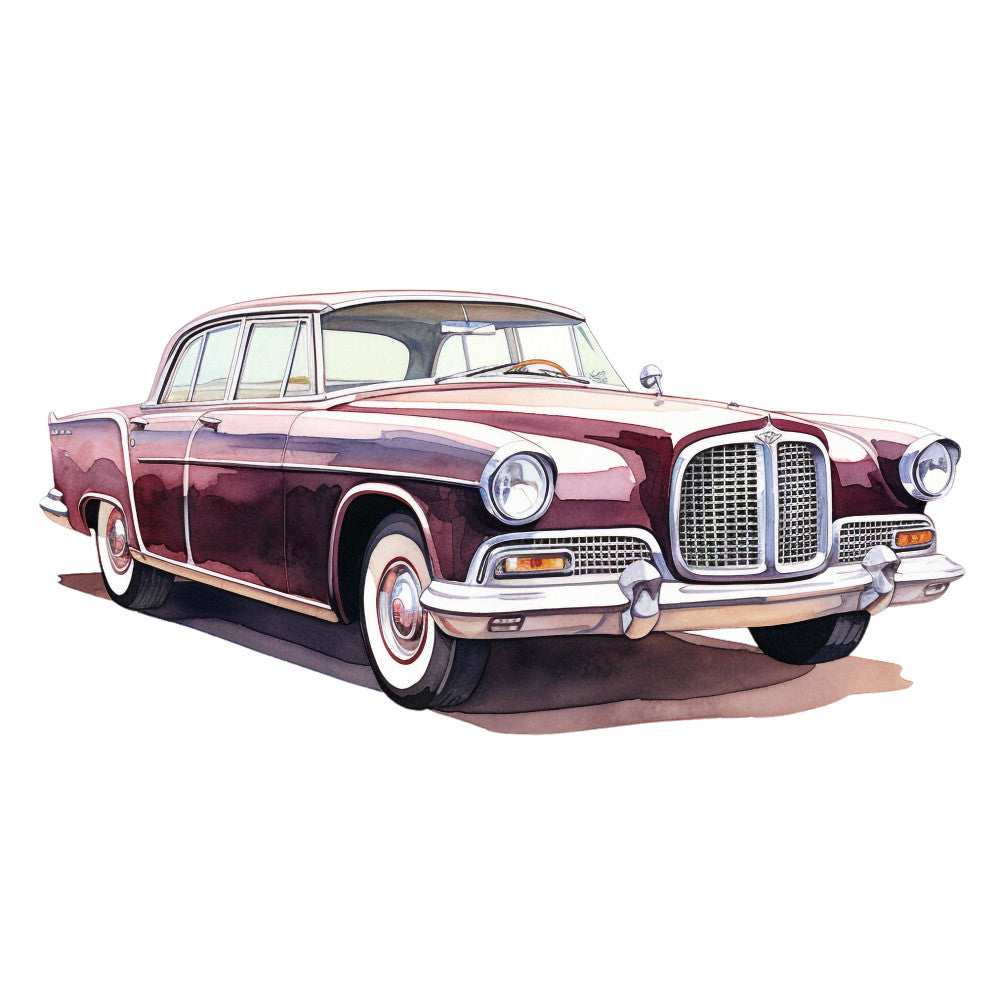 Vintage Cars Fabric Panel 33 QuiltingFabricPanels