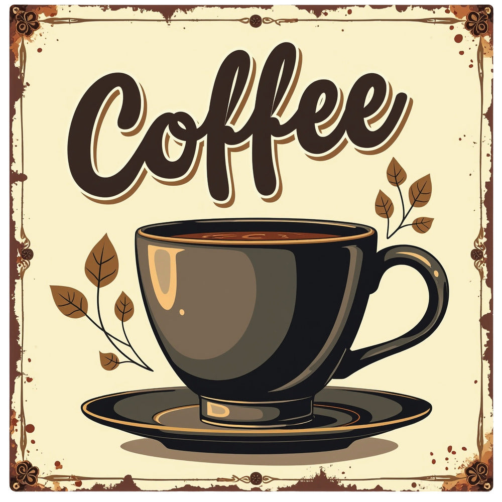 Vintage Coffee Signs Fabric Panel 16