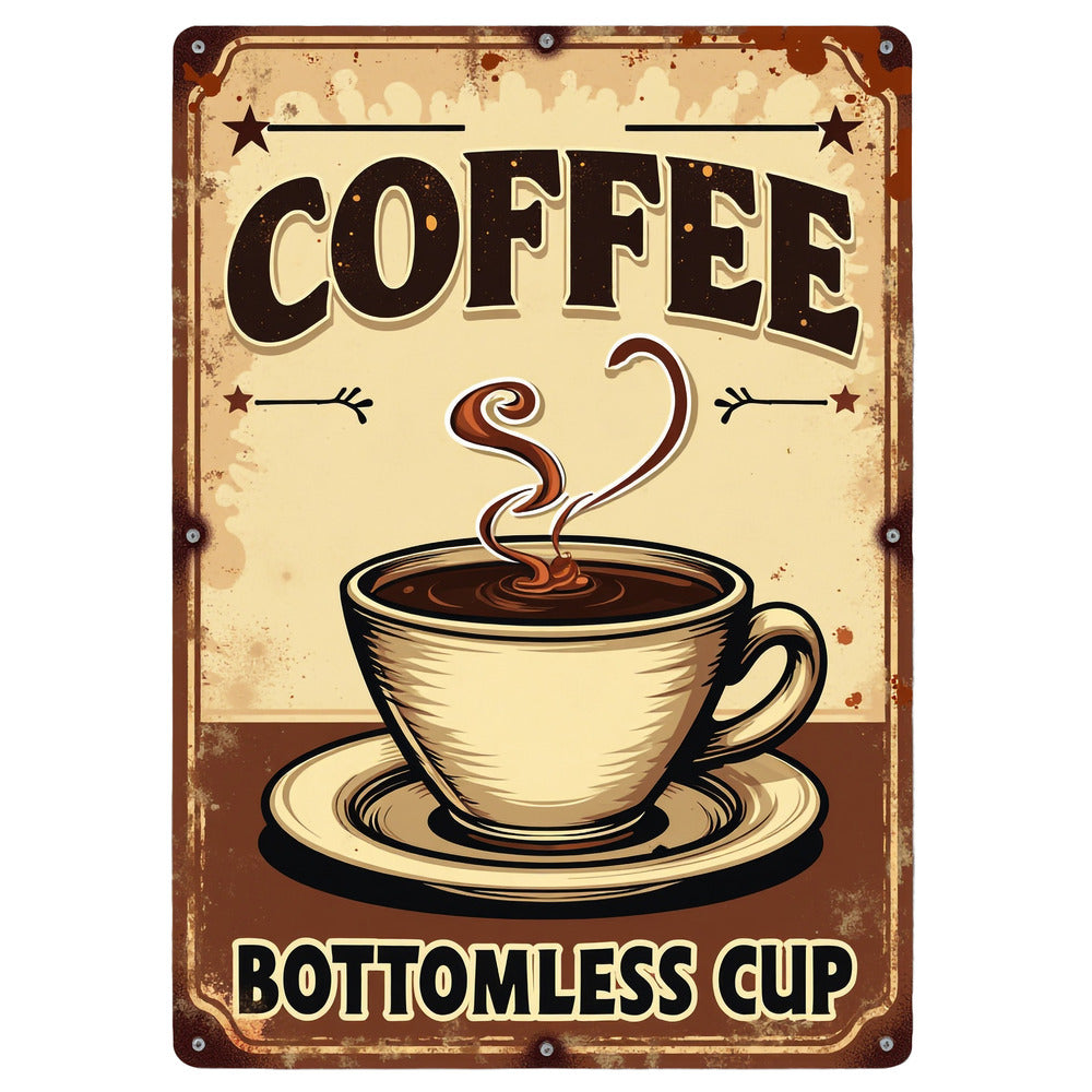 Vintage Coffee Signs Fabric Panel 3 QuiltingFabricPanels