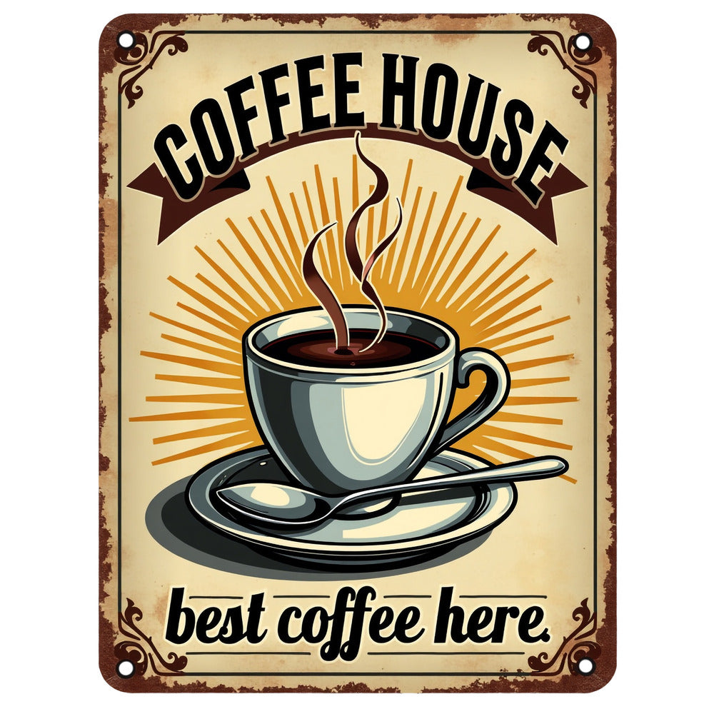 Vintage Coffee Signs Fabric Panel 8 QuiltingFabricPanels