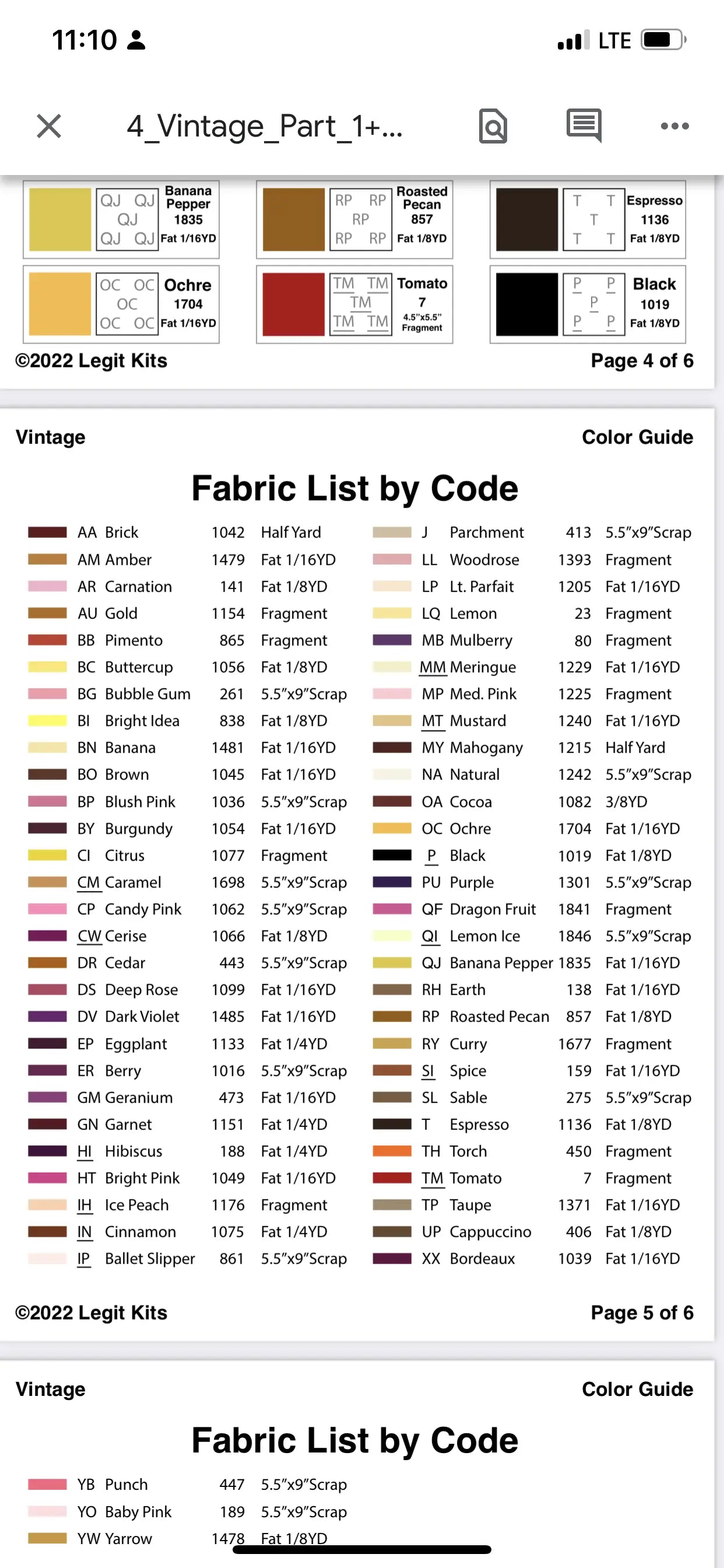 Vintage Pattern Legit Kits