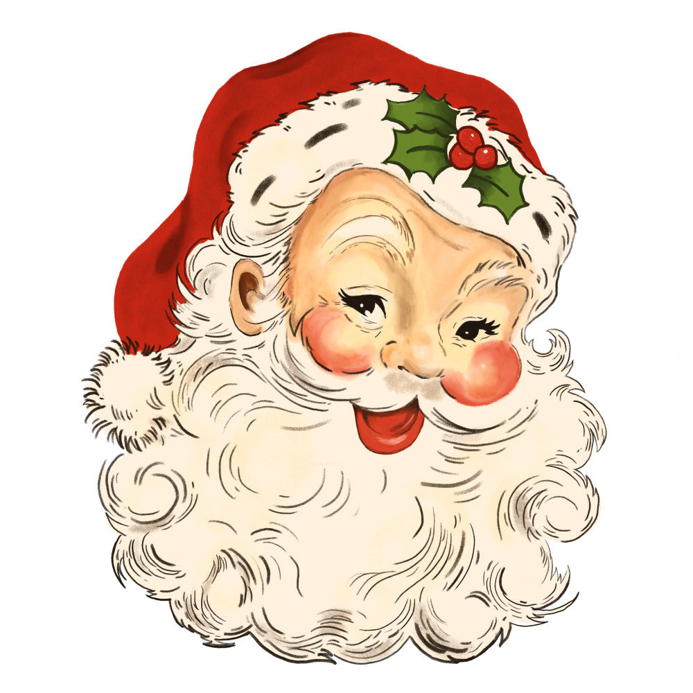 Vintage Santa Head Fabric Panel 3