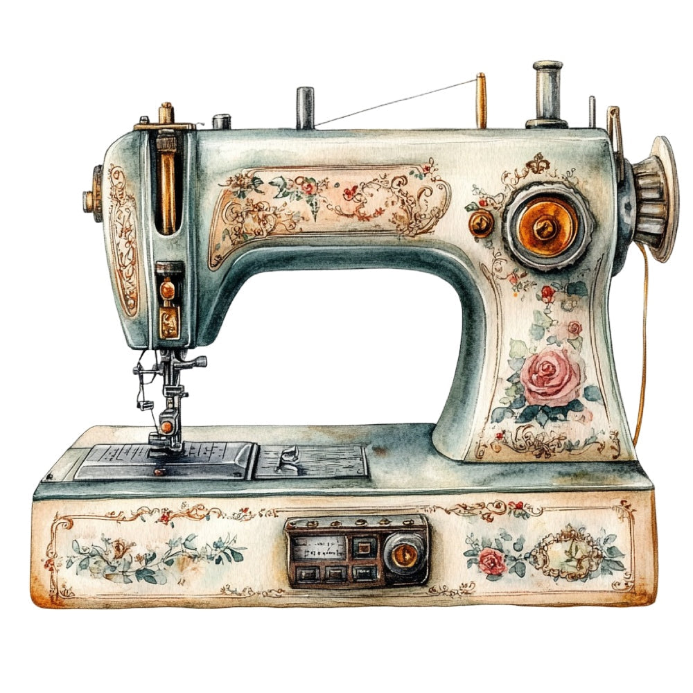 Vintage Sewing Machine Fabric Panel 14 QuiltingFabricPanels