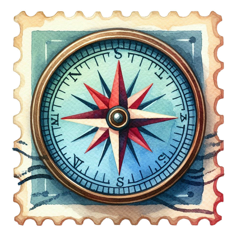 Vintage Travel Stamps Fabric Panel 15