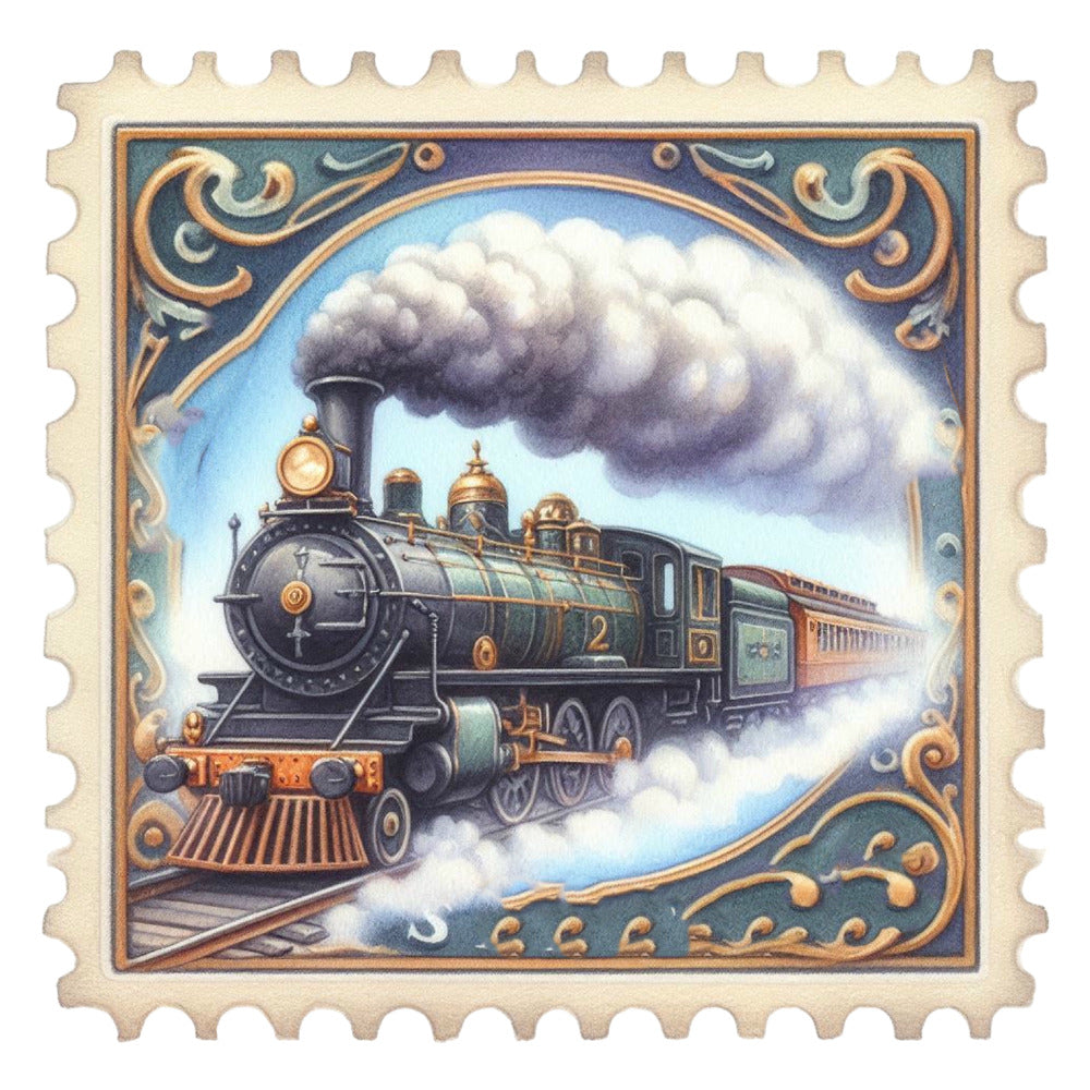 Vintage Travel Stamps Fabric Panel 21