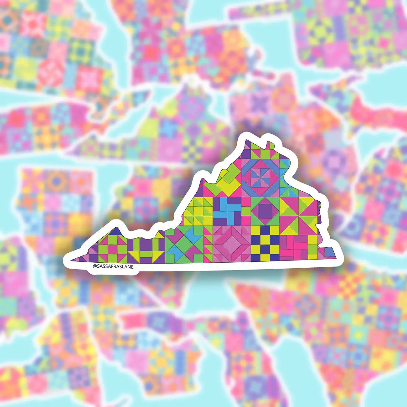 Virginia State Quilt Stickers