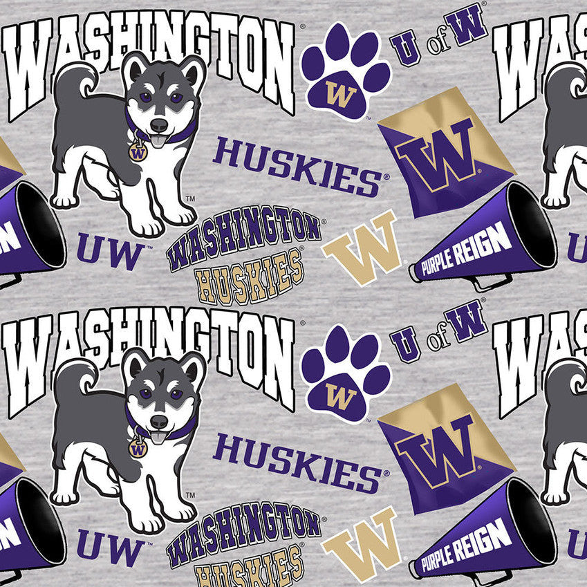 Washington Huskies - Mascot 44"/45" Fabric per yard