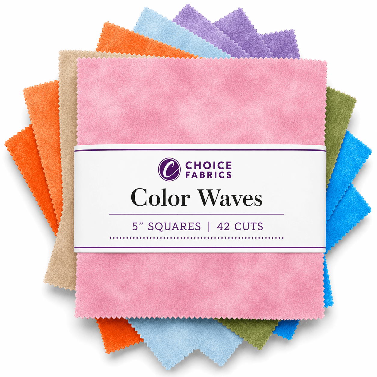 Choice Fabrics Color Waves 5x5 charm pack garden party 42 squares