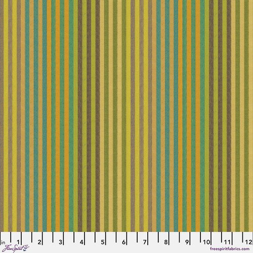 Kaffe Fassett Caterpillar Stripe quilting cotton in Sprout green