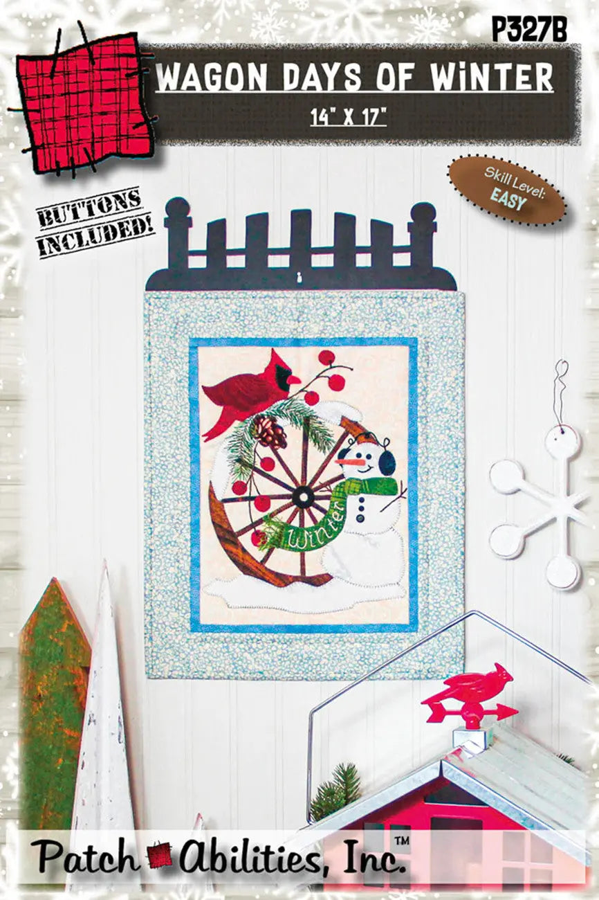 Wagon Days of Winter with buttons - Linda's Electric Quilters