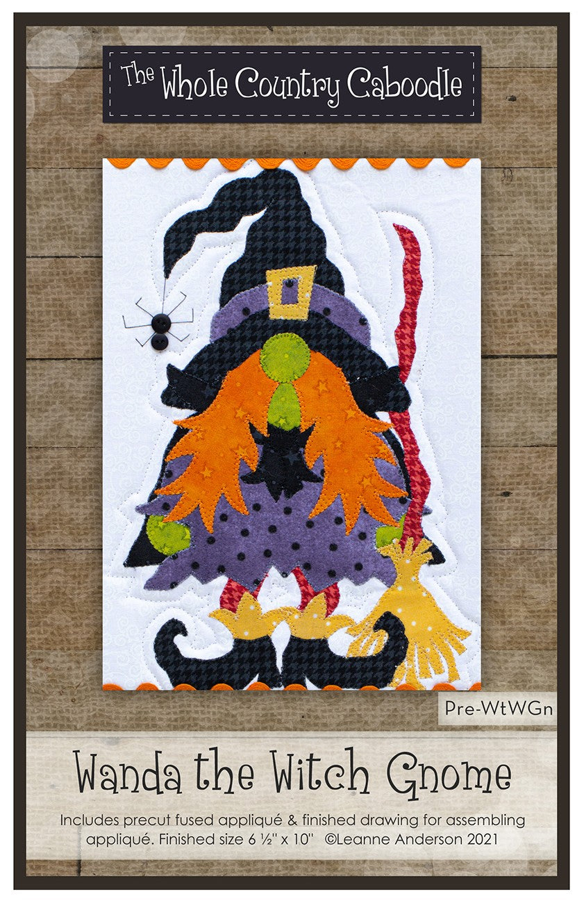 Wanda the Witch Gnome Precut Fused Applique Pack Checker Distributor