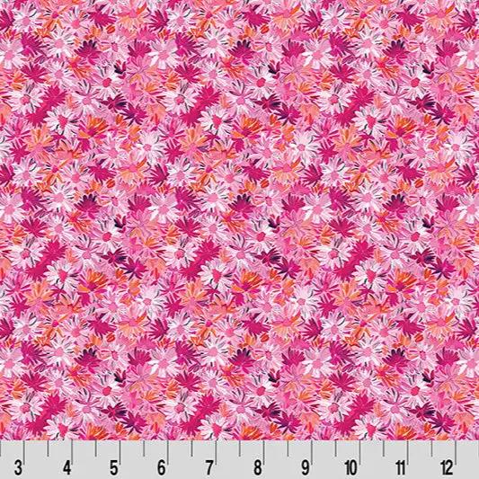 Wanderlust Daisies Quilting Cuddle Pink Fabric per yard Shannon Fabrics