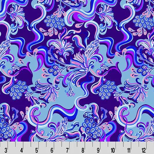 Wanderlust Paisley Quilting Cuddle Blue Fabric per yard Shannon Fabrics