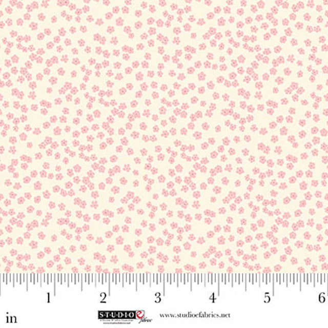 Warm White Ditsie Layla 44"/45" Cotton Fabric per Yard
