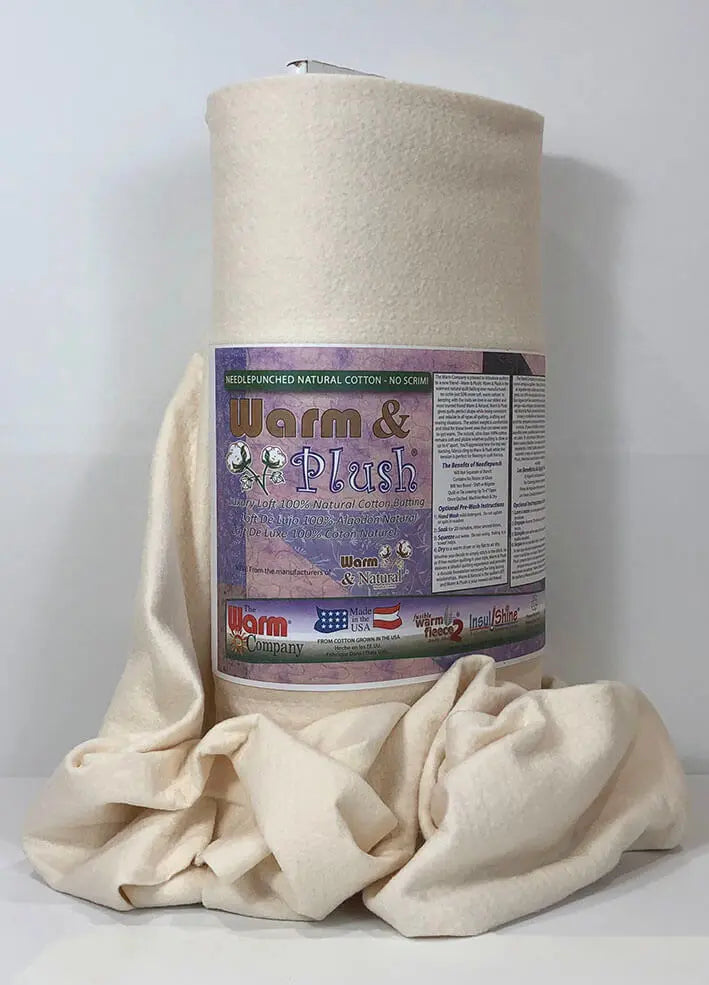 Warm & Plush 22" x 20 YD Cotton Batting - Soft and Luxurious Cotton Batting Warm Company