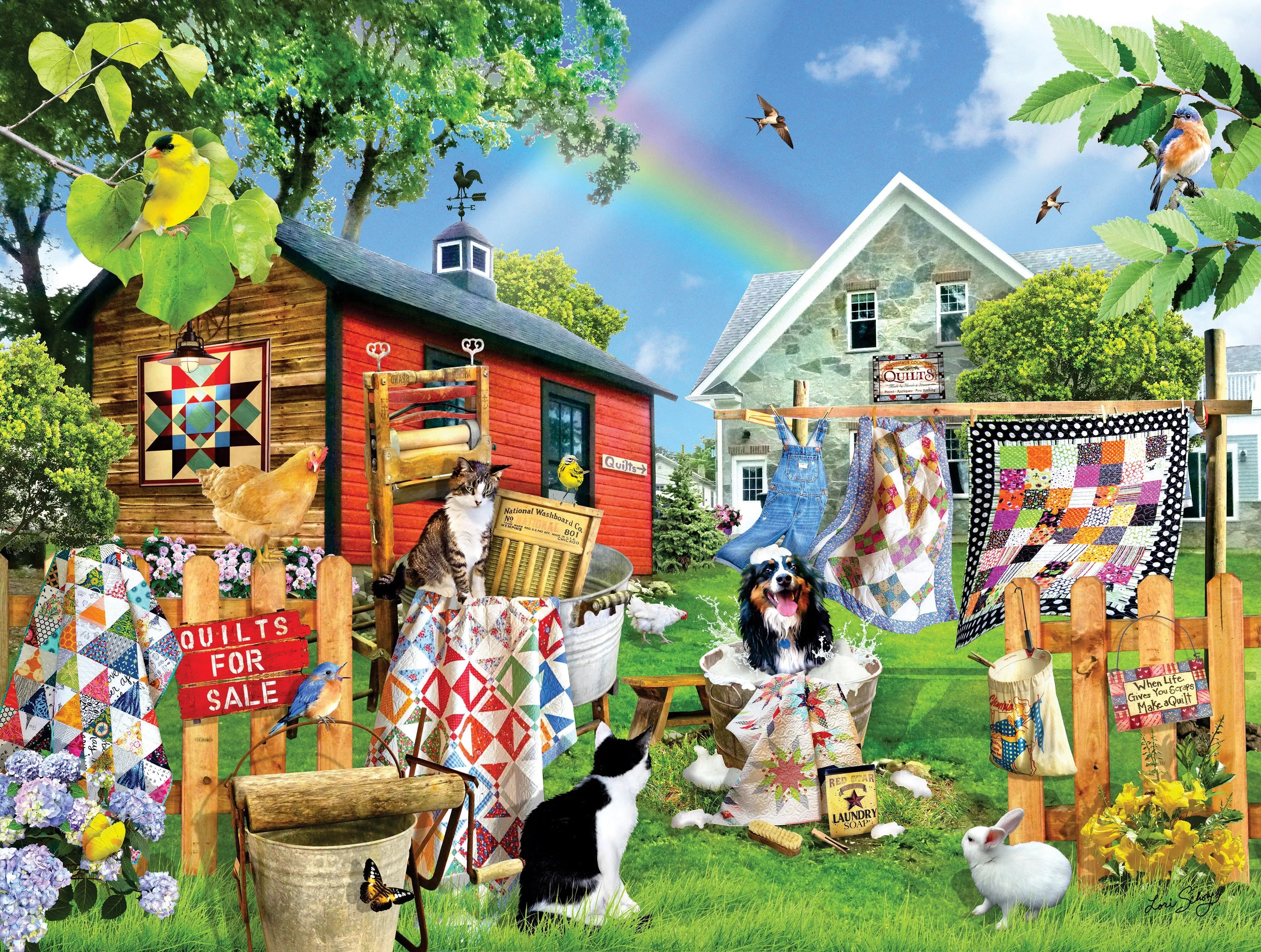 Wash Day Quilts 500pc Puzzle - Linda's Electric Quilters