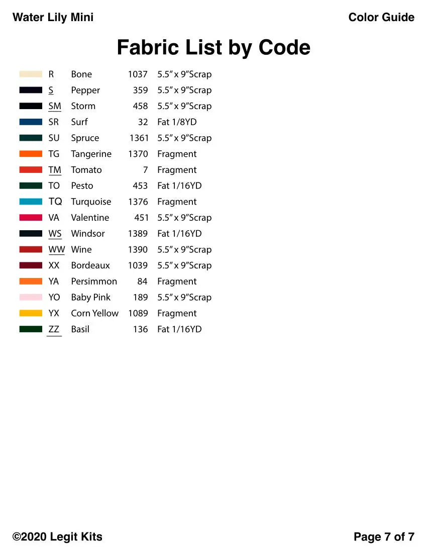 Water Lily Mini Quilt Kit Legit Kits