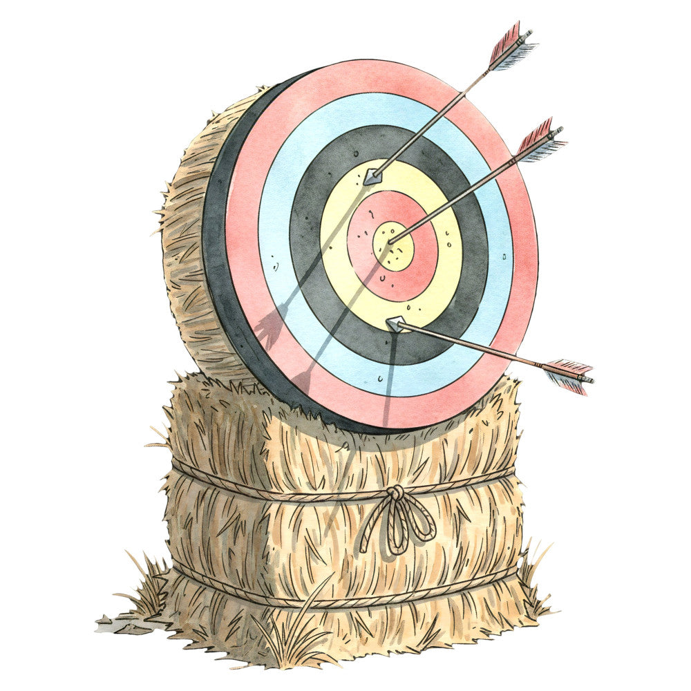 Watercolor Archery Fabric Panel 18