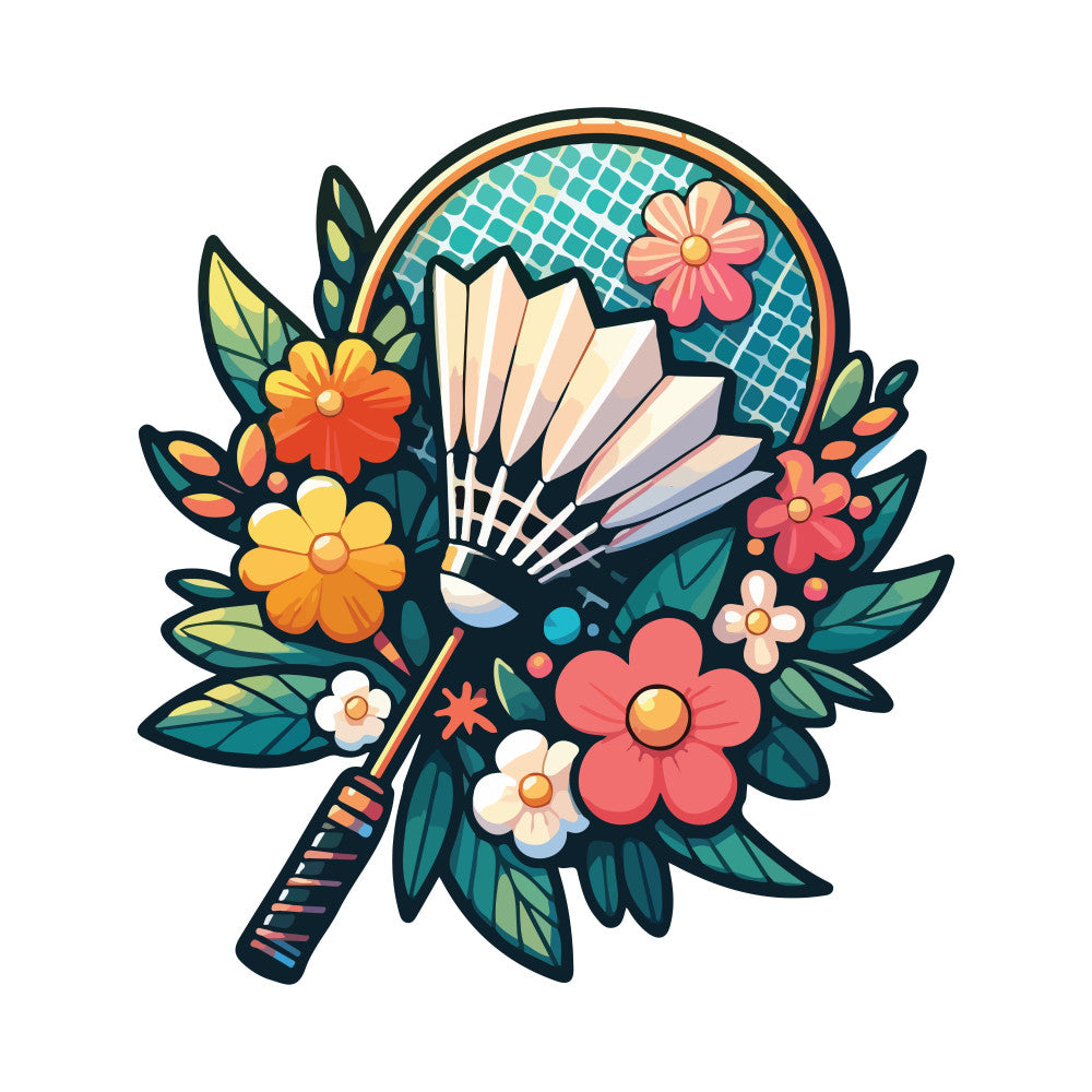 Watercolor-Badminton Fabric Panel 19