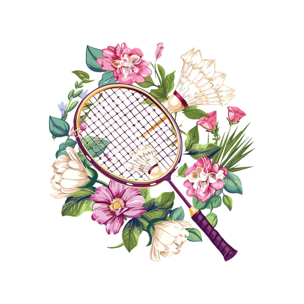 Watercolor-Badminton Fabric Panel 20