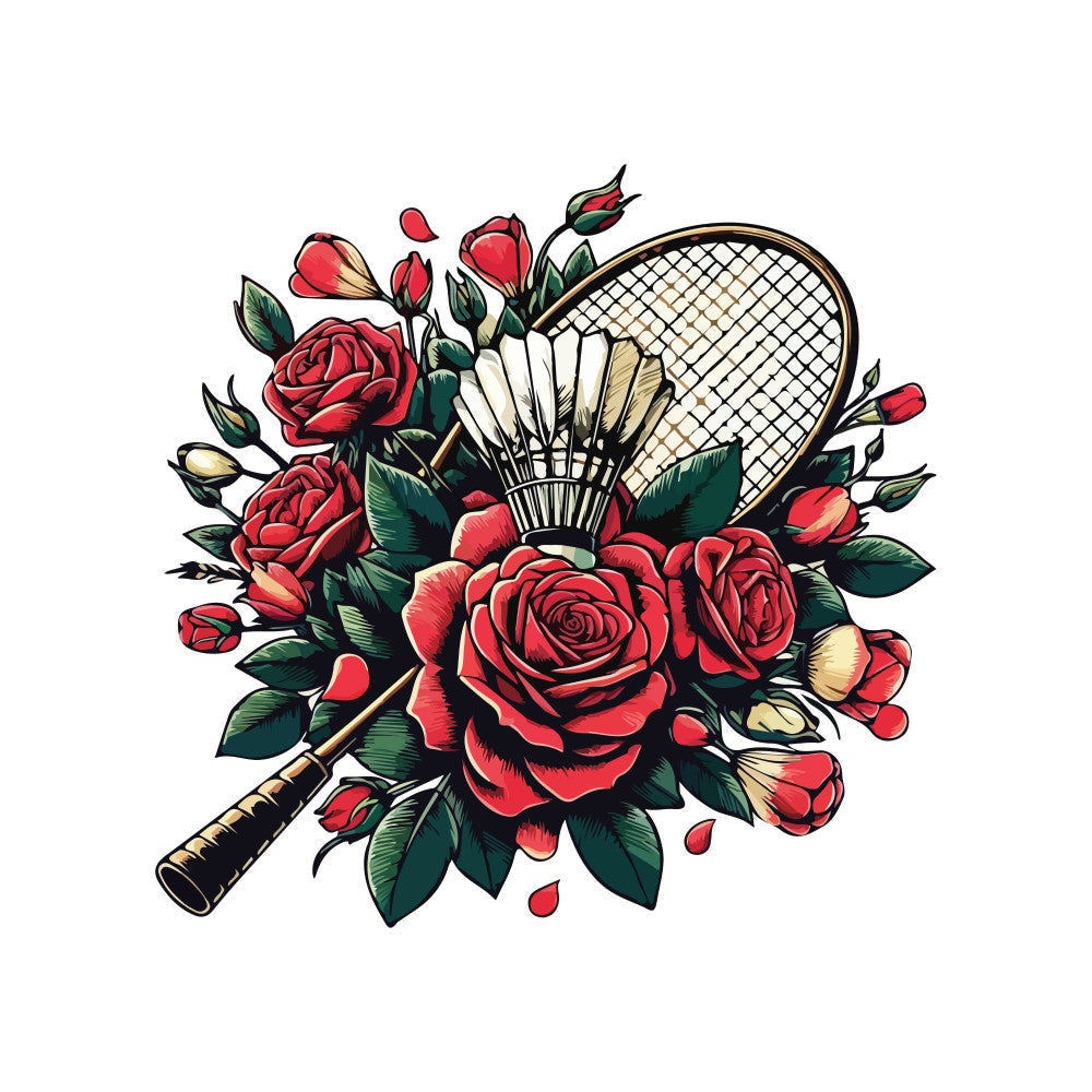 Watercolor-Badminton Fabric Panel 21