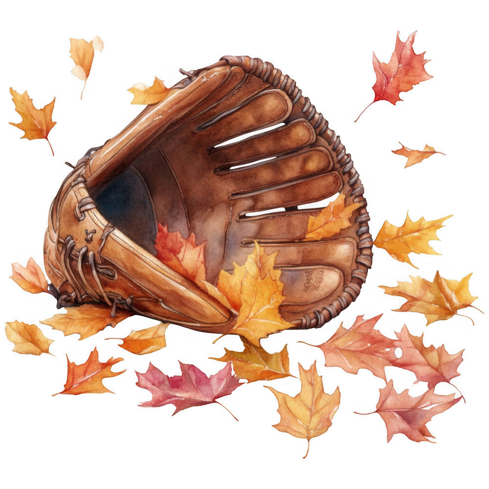 Watercolor Baseball Fabric Panel 1