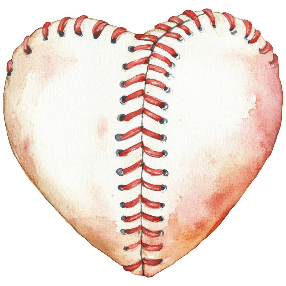 Watercolor Baseball Fabric Panel 3