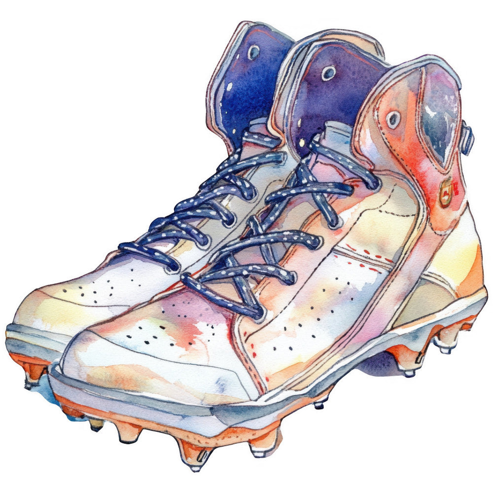 Watercolor Baseball Fabric Panel 6