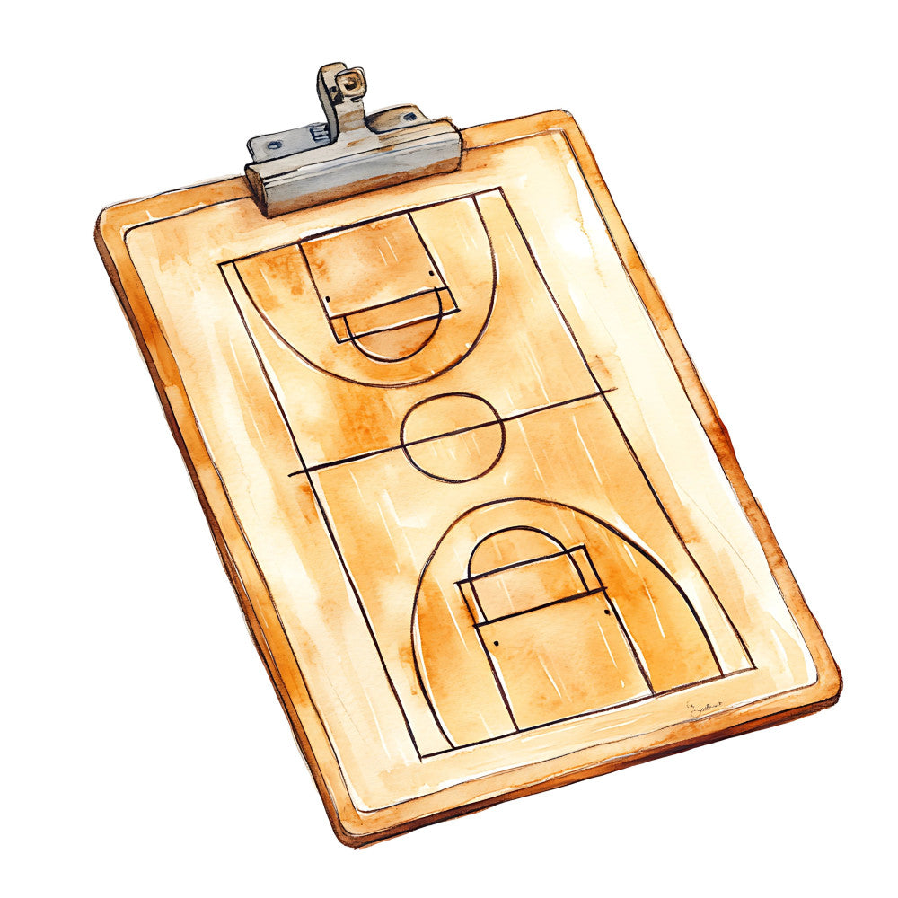 Watercolor Basketball Fabric Panel 3